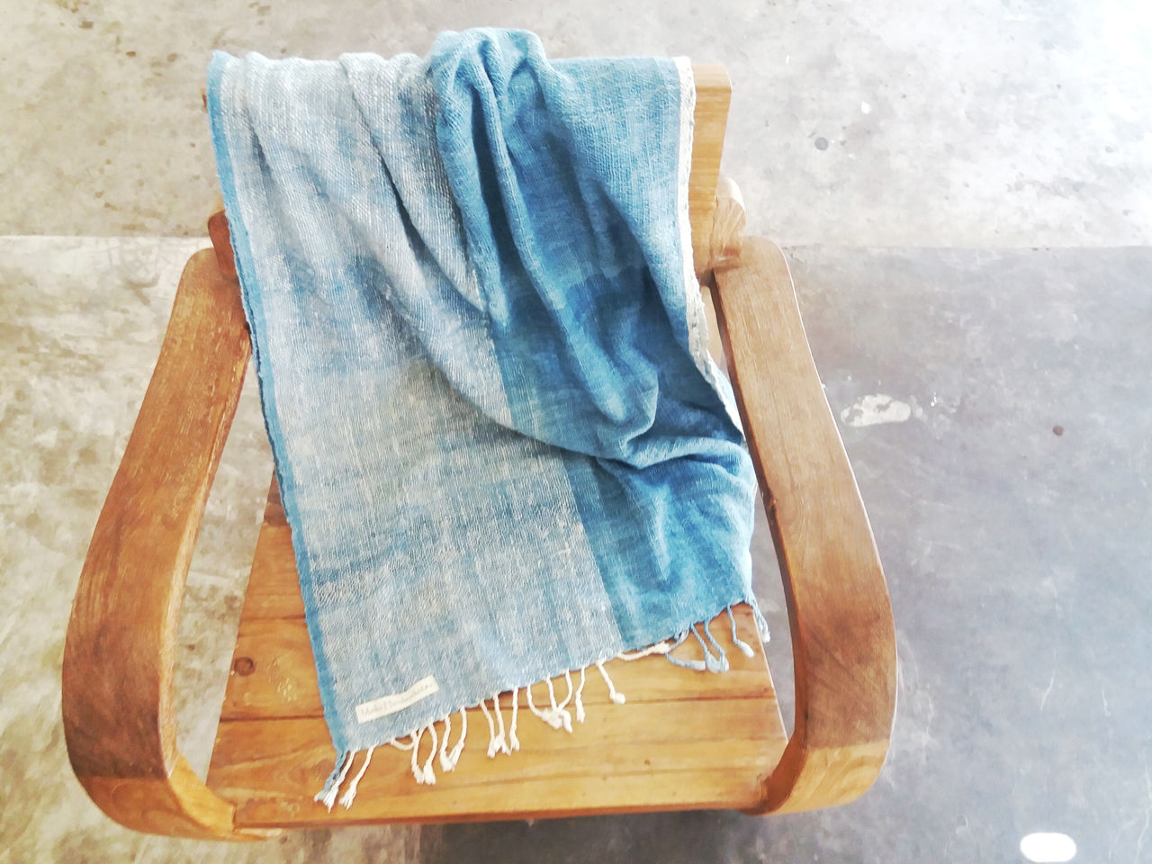 Handwoven Cotton Shawl * Two Tone Light Indigo *
