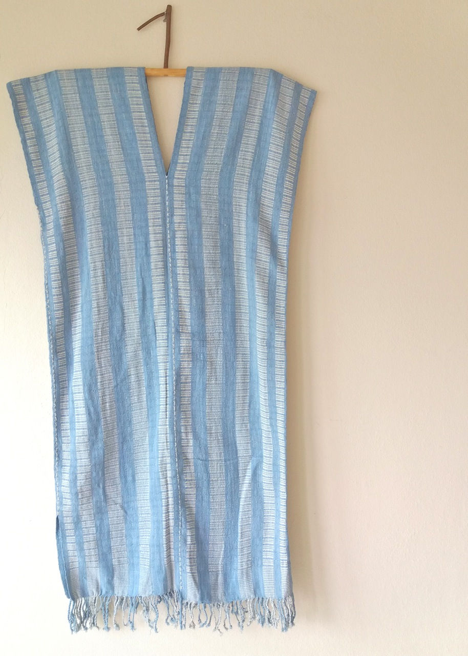 サムネイル： Karen Hill Tribe Handwoven Beach Poncho * Cielo *