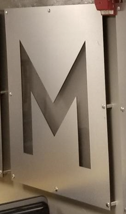 floating sign with standoffs