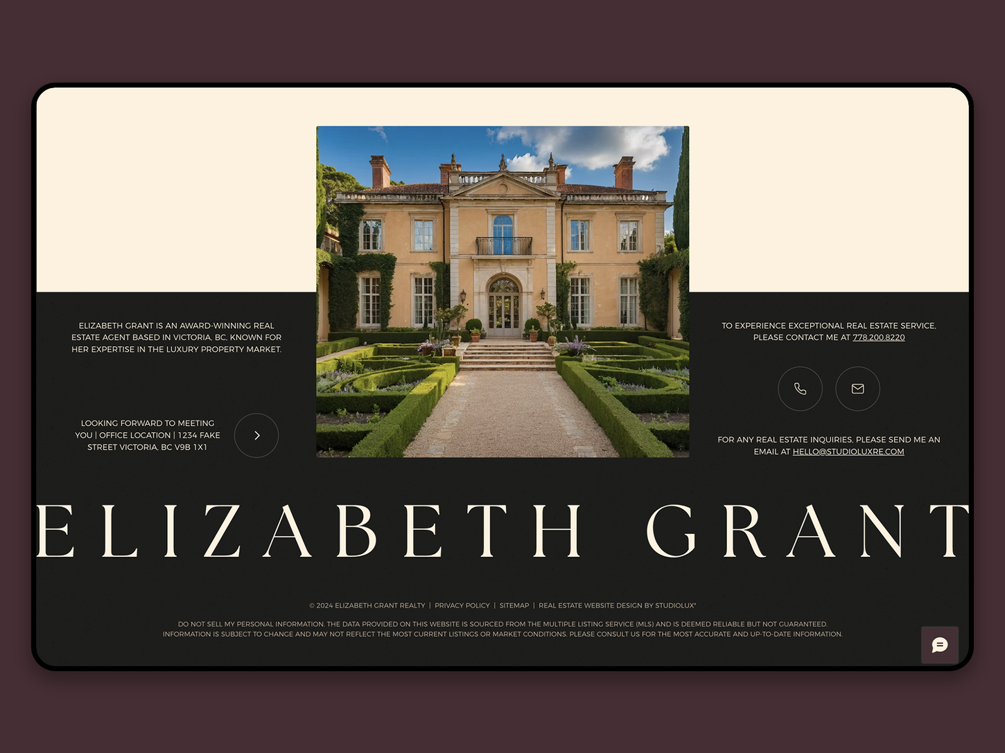 Elizabeth Grant Realty | StudioLux | Luxury Real Estate Website Design & Marketing | Victoria, BC