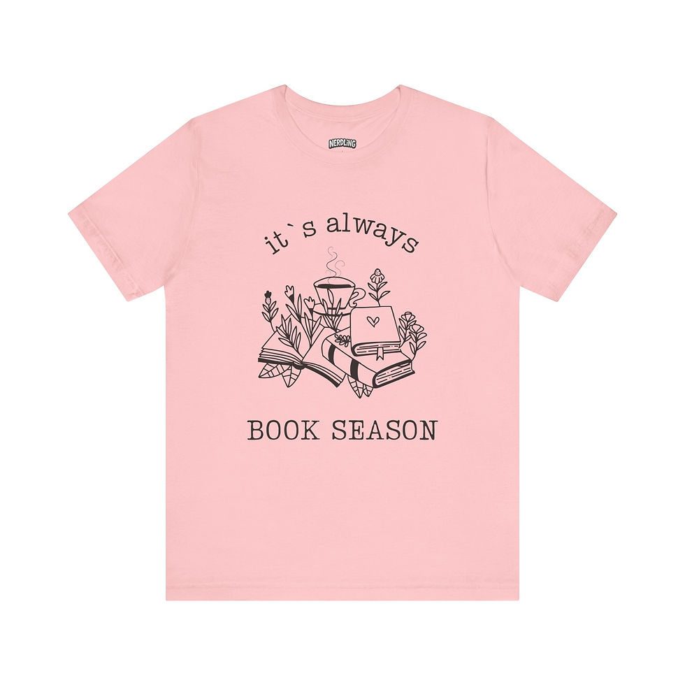 Miniaturbild: IT`S ALWAYS BOOK SEASON black Shirt Tee, unisex, in 7 Größen und 16 Farben