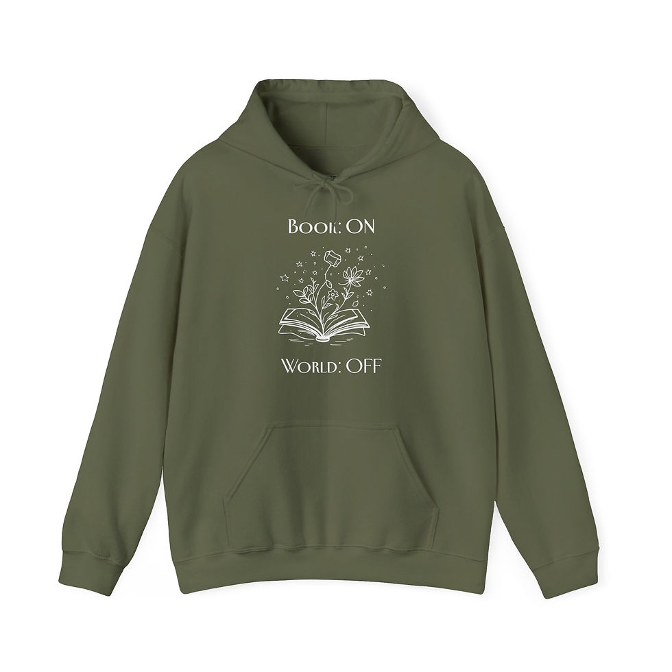 Miniaturbild: BOOK ON WORLD OFF weiss BookLover Hoodie in 8 Größen & 8 Farben