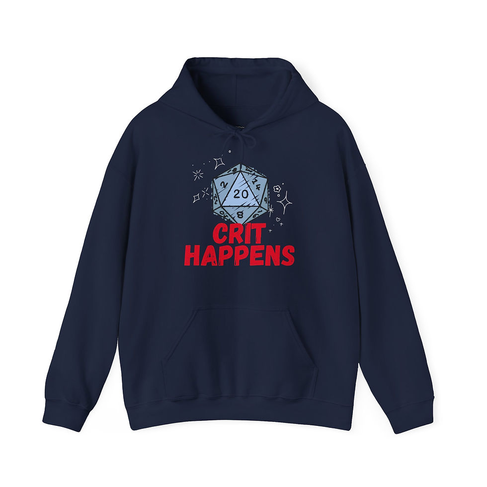 Miniaturbild: CRIT HAPPENS D20 DnD DM Critical Hit Hoodie, unisex, in 8 Größen & 10 Farben