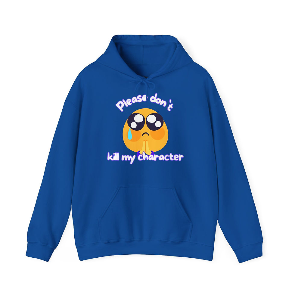Miniaturbild: PLEASE DON`T KILL MY CHARACTER DND Hoodie | Cute Pleading Emoji, unisex