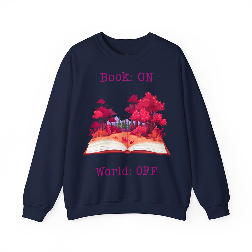 Miniaturbild: BOOK ON WORLD OFF pink BookTok Sweatshirt Pullover in 8 Größen & 8 Farben
