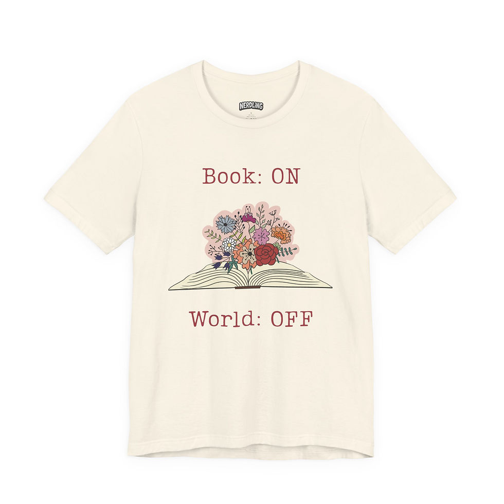 Miniaturbild: BOOK ON WORLD OFF rosa Shirt Tee, unisex, in 7 Größen & 12 Farben