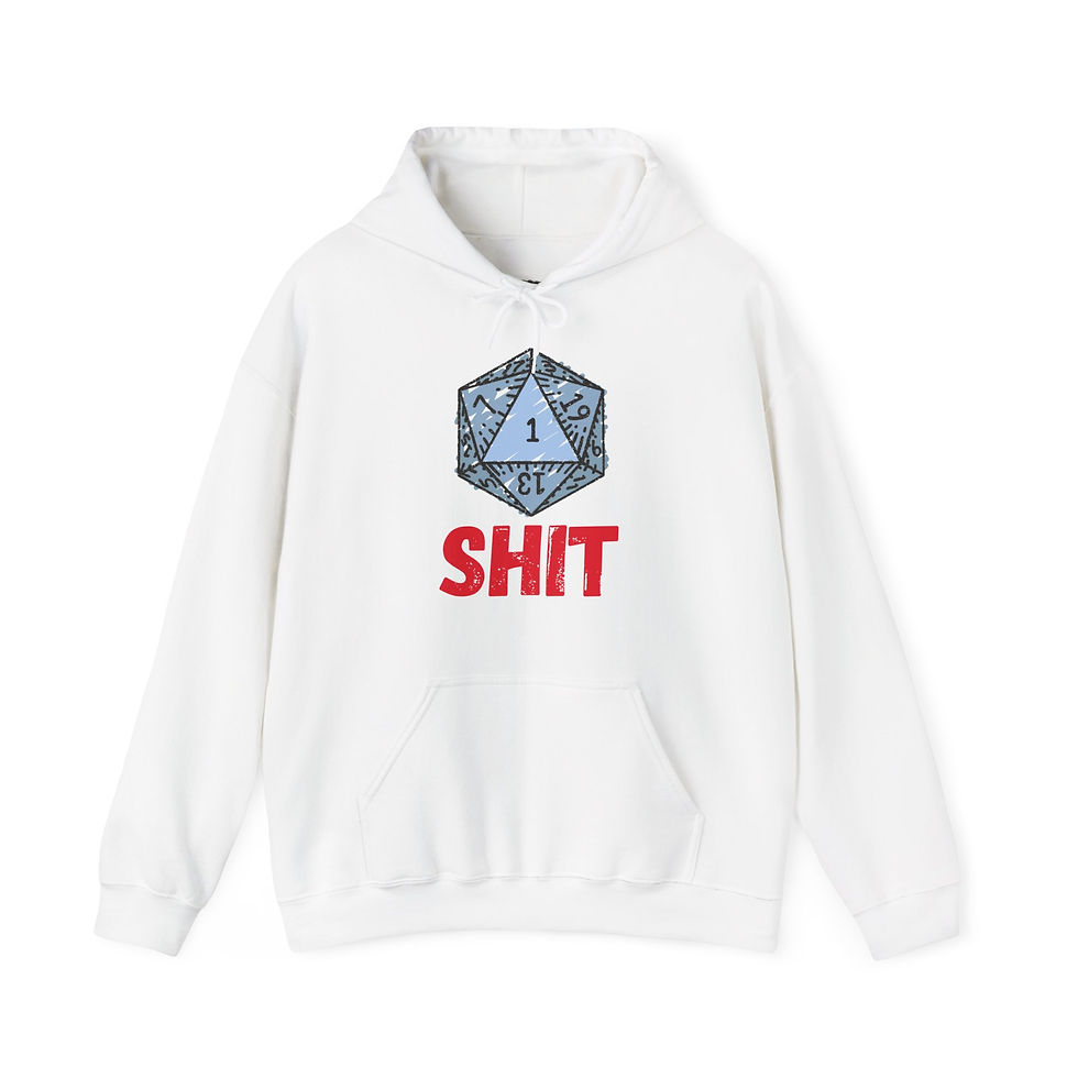 Miniaturbild: SHIT Natural 1 D20 Critical Fail DnD Hoodie, unisex, in 8 Größen & 10 Farben