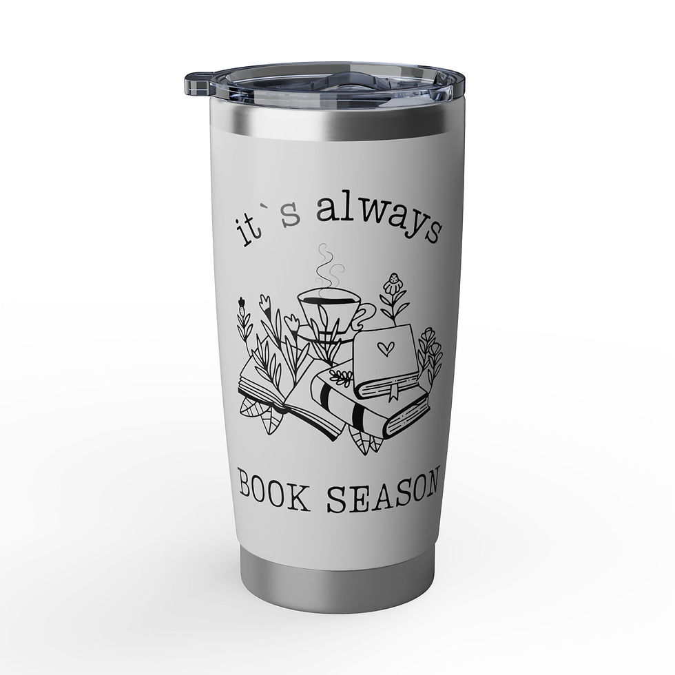 Miniaturbild: IT`S ALWAYS BOOK SEASON bookish Edelstahl Thermosbecher Reisebecher 600ml