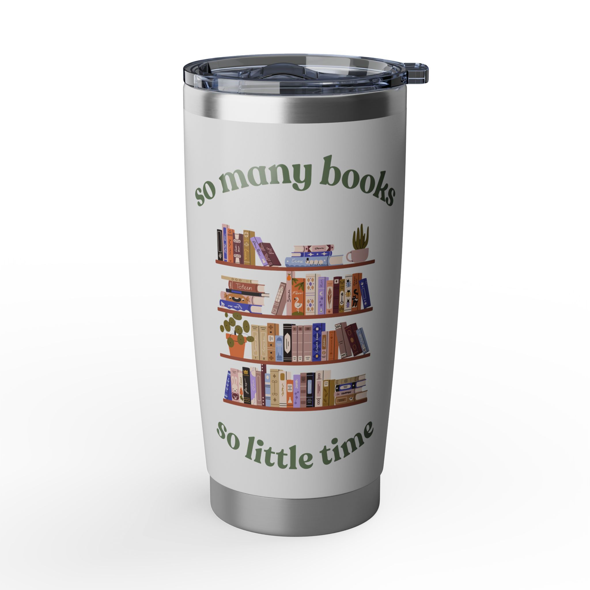 SO MANY BOOKS SO LITTLE TIME bookish Edelstahl Thermosbecher Reisebecher 600ml