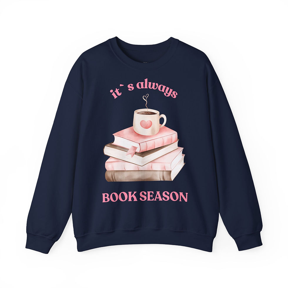 Miniaturbild: IT`S ALWAYS BOOK SEASON rosa BookTok Sweatshirt Pullover in 8 Größen & 8 Farben