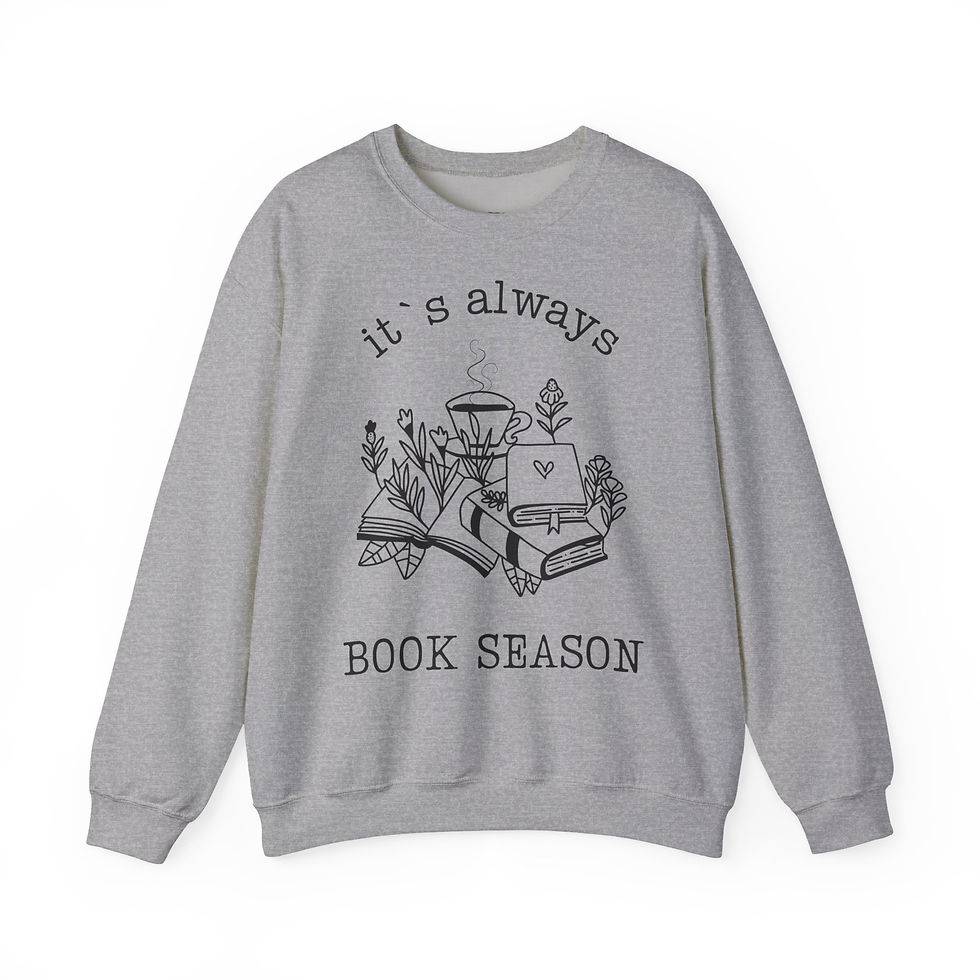Miniaturbild: IT`S ALWAYS BOOK SEASON black BookTok Sweatshirt Pullover in 8 Größen & 8 Farben