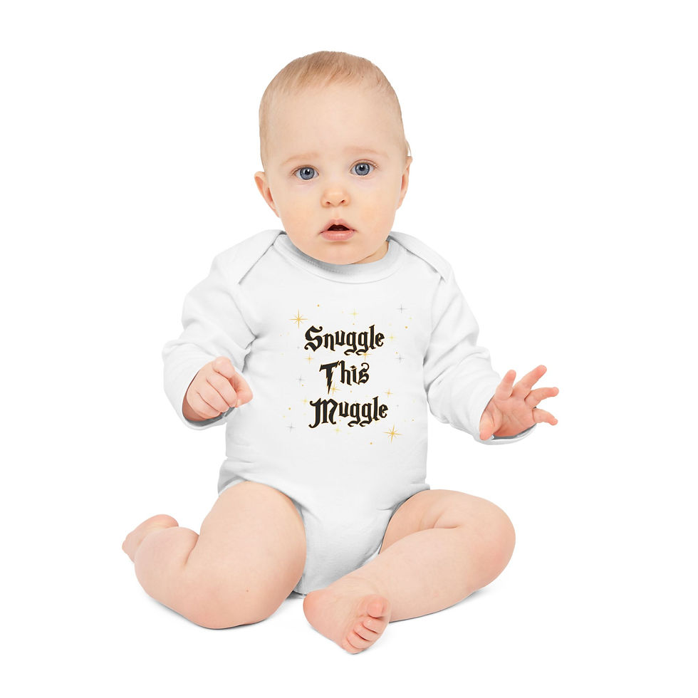 Miniaturbild: SNUGGLE THIS MUGGLE Baby Body, langarm, weiss, in 4 Größen