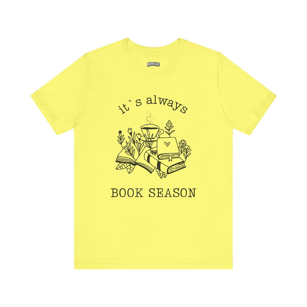 Miniaturbild: IT`S ALWAYS BOOK SEASON black Shirt Tee, unisex, in 7 Größen und 16 Farben