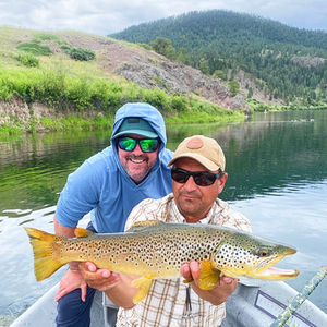 Beautiful Montana trout caught during a guided fly fishing trip with Lakestream Outfitters