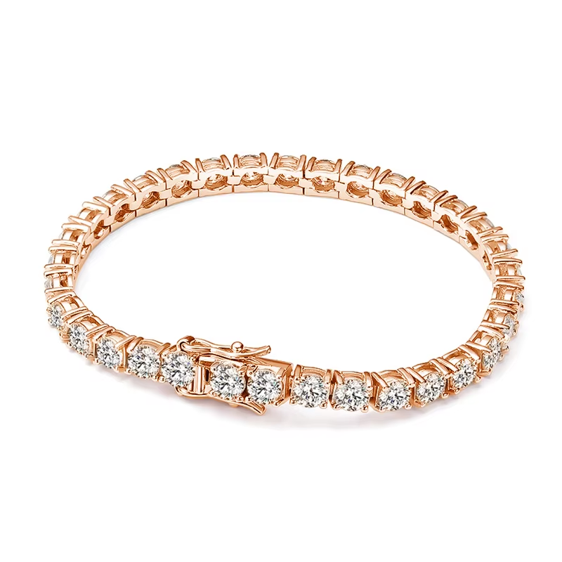 18K Gold Plated 925 Sterling Silver VVS1 Moissanite Tennis Bracelet