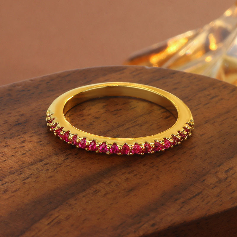 18K Gold Plated Rose Pink Stackable Ring for Women