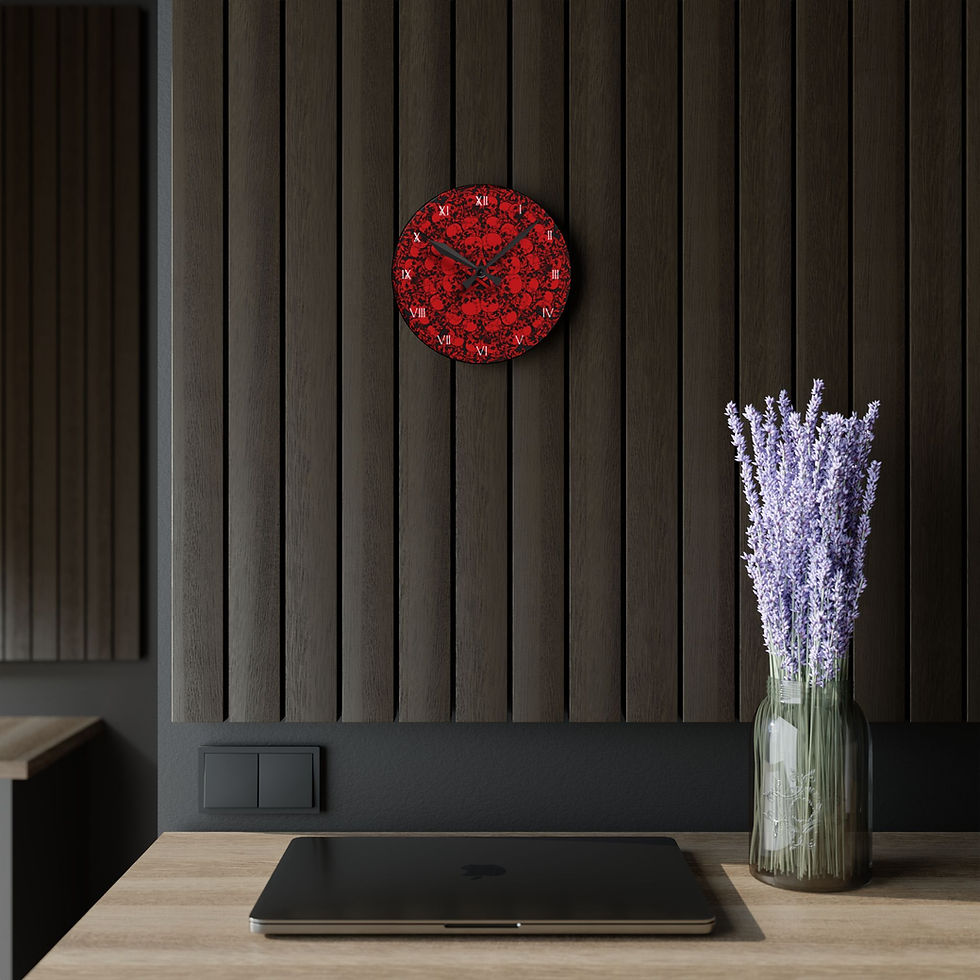 Thumbnail: Skulls Mandala Acrylic Wall Clock