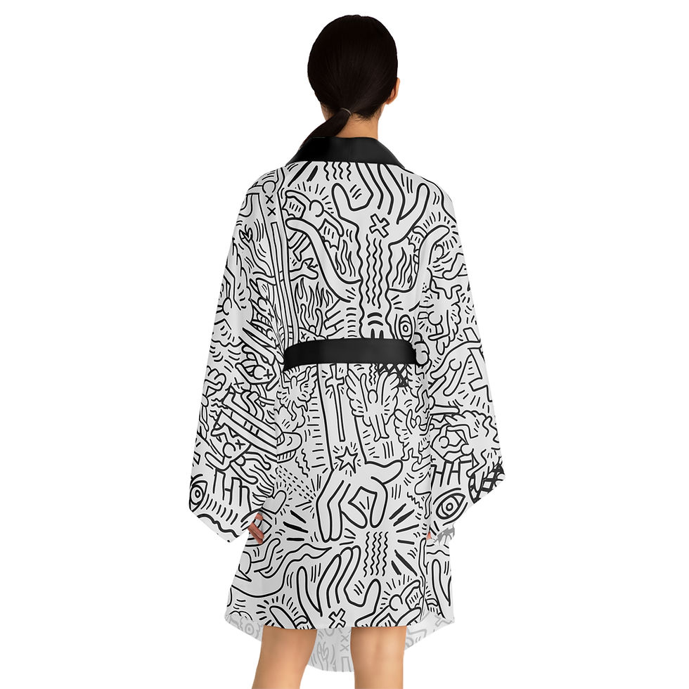 Thumbnail: Keith Haring Pop Art - Long Sleeve Kimono