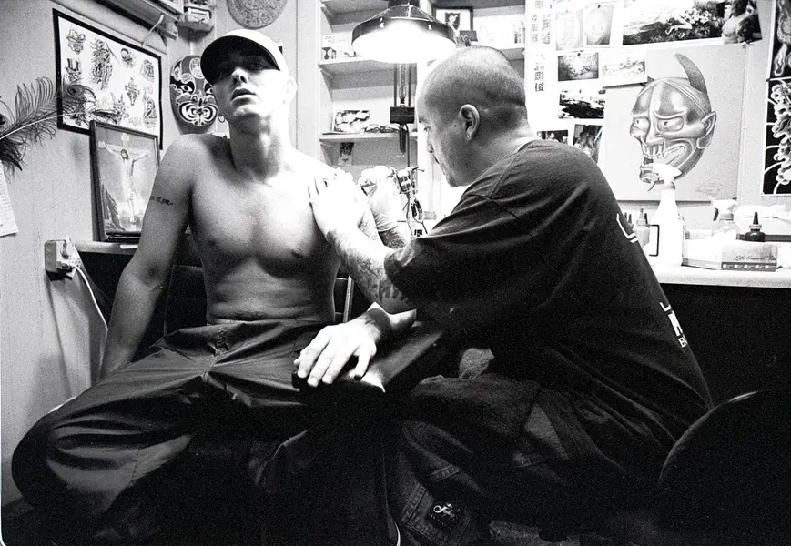 Cartoon tattoing Eminem