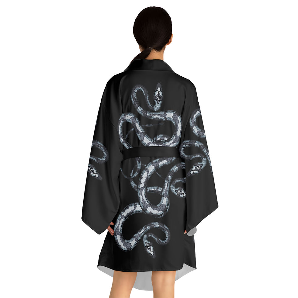 Thumbnail: White Snakes - Long Sleeve Kimono