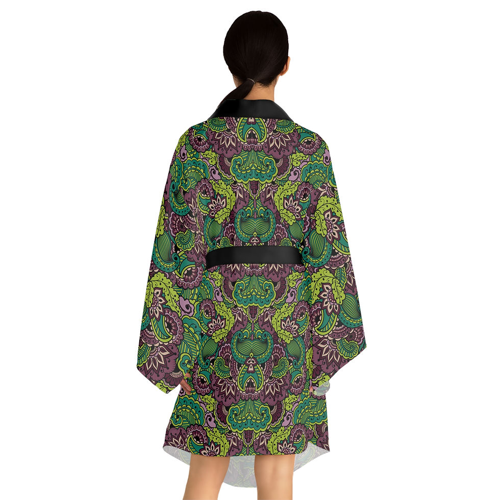 Thumbnail: India Green - Long Sleeve Kimono