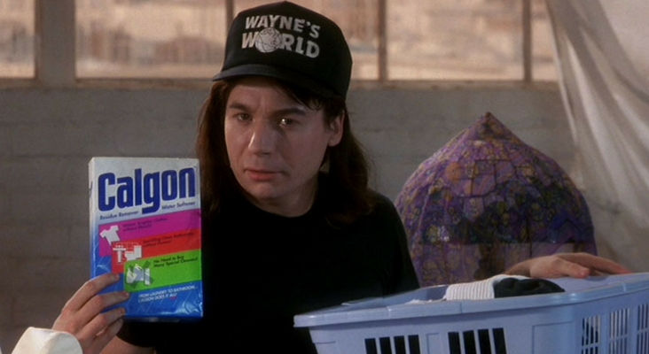 Waine's World showcasing a Calgon soap box