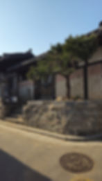 Bukchon Hanok Village entrance street and house