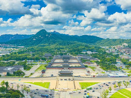 Kyeongbokgung Palace panoramic view drone picture