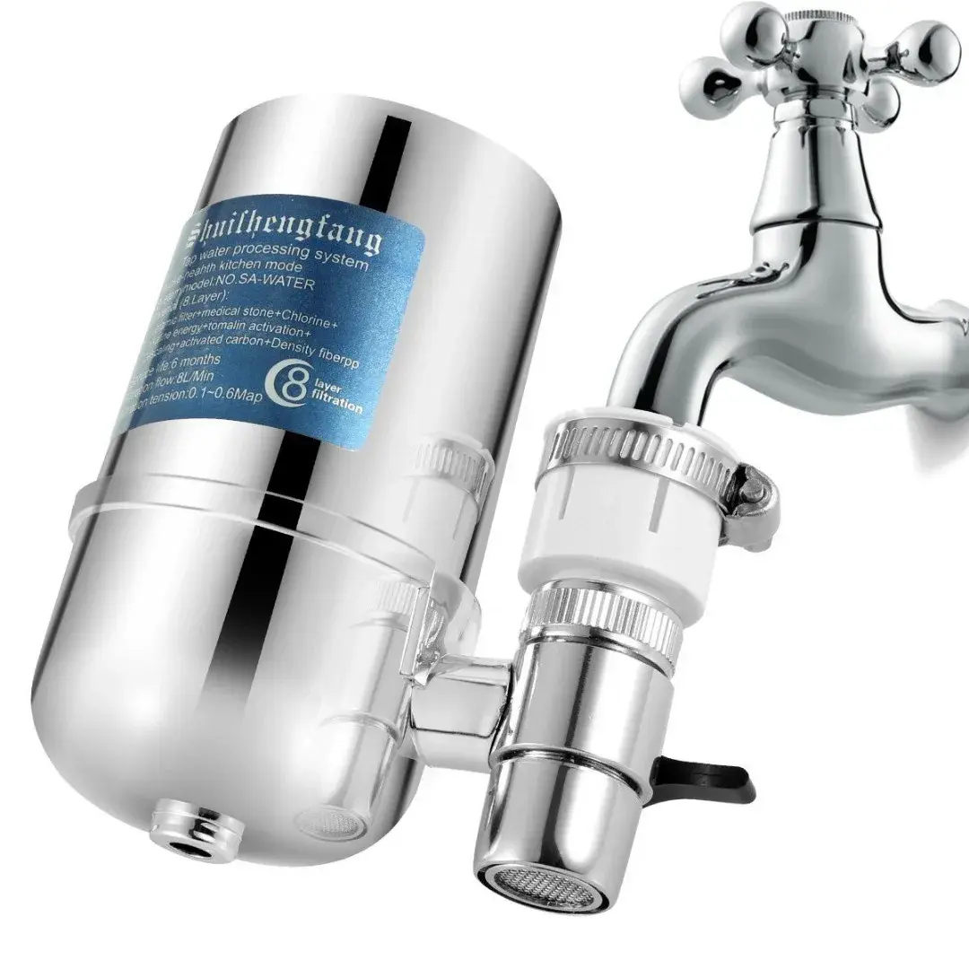 Faucet Water Filter Mount Filtration System Tap Water Filter, Reduce Chlorine