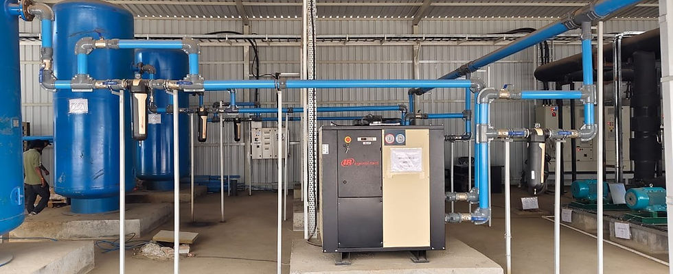 instalação rede de ar comprimido