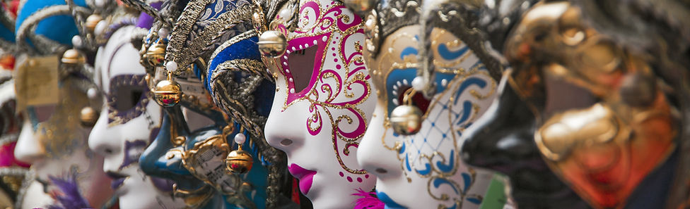 Venezianische Masken für den Maskenball