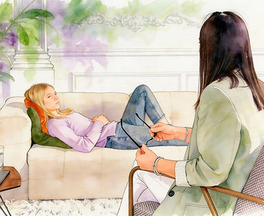 Ilustración de terapia psicologica para adolescentes en málaga.