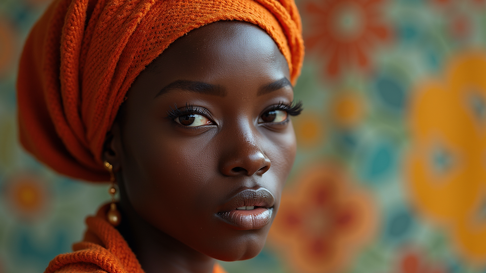 Vista ravvicinata di tessuti colorati nigeriani e Vlisco piegati ordinatamente