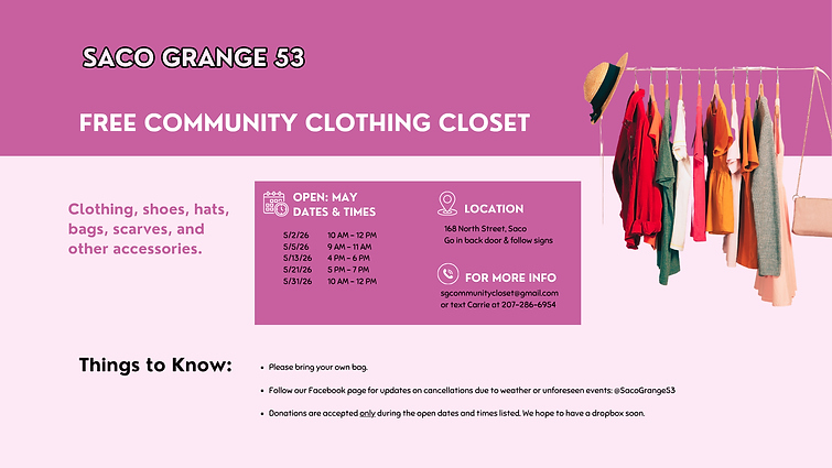 May 2026 Saco Grange Clothing Closet (Facebook Cover).png