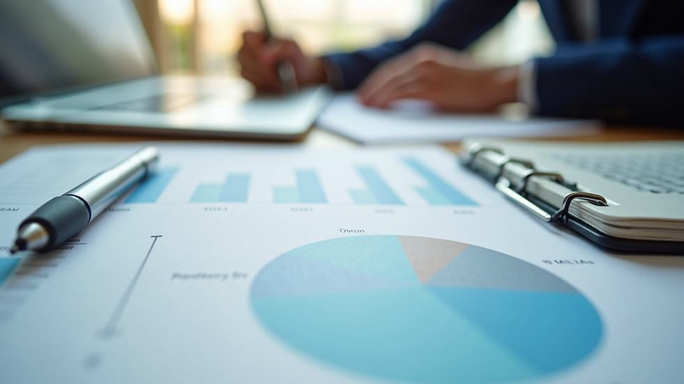 Close-up view of a financial planning session with charts