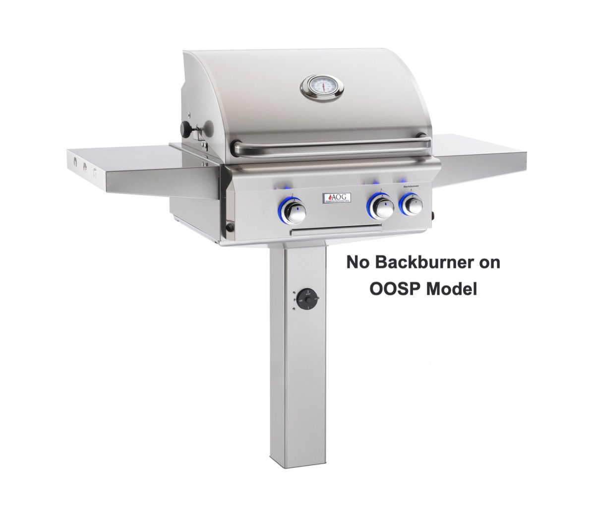 AOG 24NPL-00SP 24" Pedestal with Lights and No Rotisserie