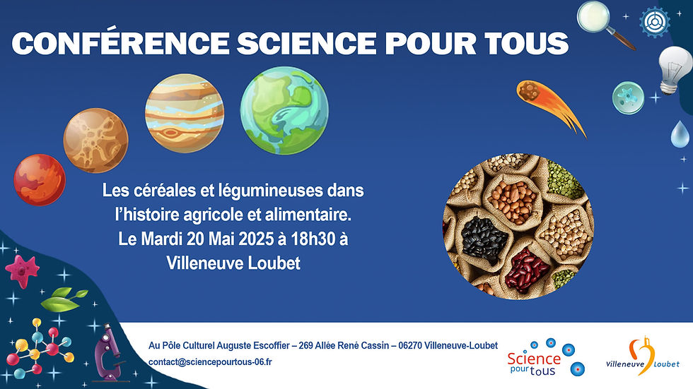 💙 CONFÉRENCE GRATUITE "SCIENCE POUR TOUS" - MARDI 20 MAI À 18H30 💙