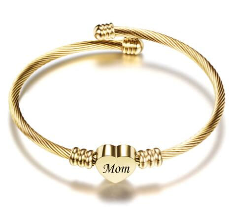 Thumbnail: Stainless Steel Braided Mother’s Day Bracelets for Mom