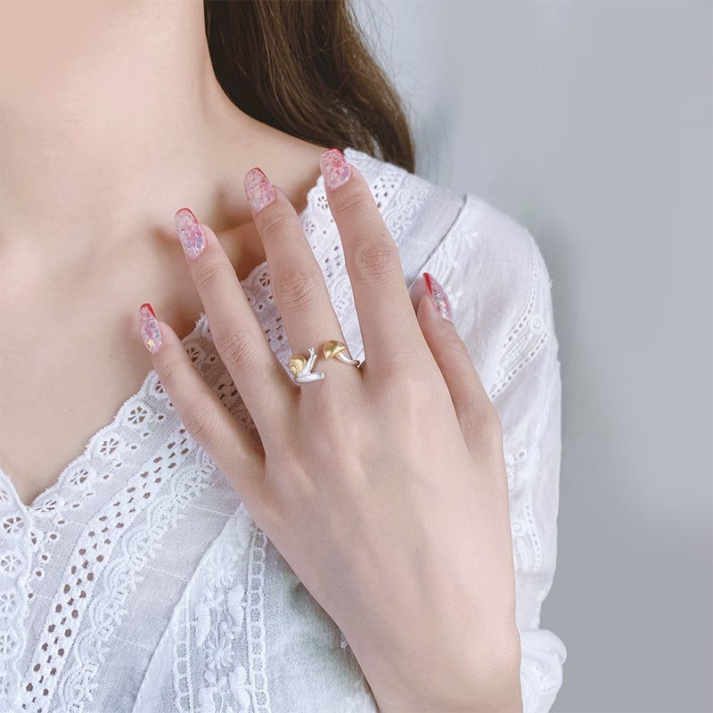 Cute Sandblasted Snail Ring for Women