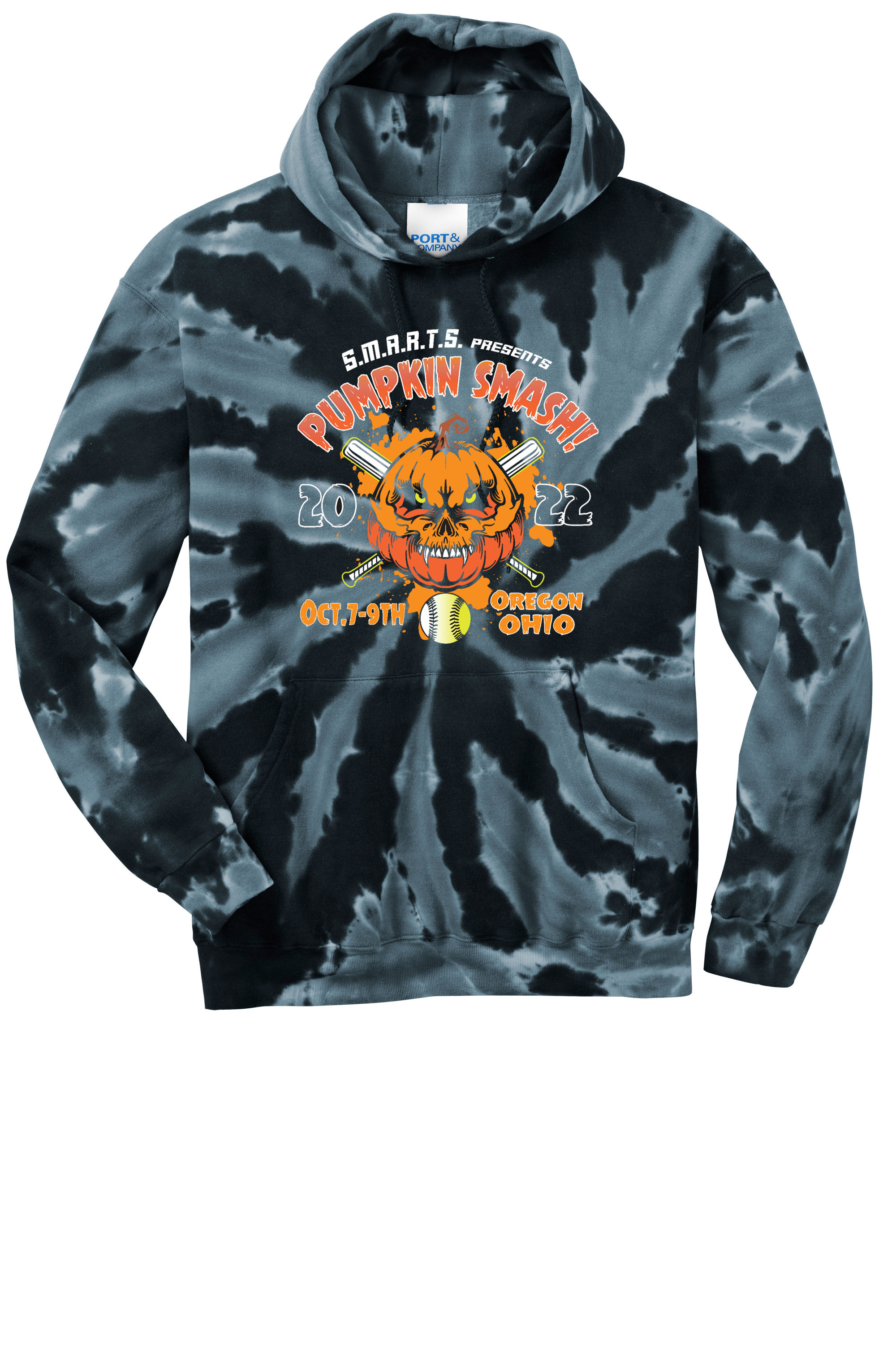 Pumpkin Smash Tie-Dye Pullover Hooded Sweatshirt
