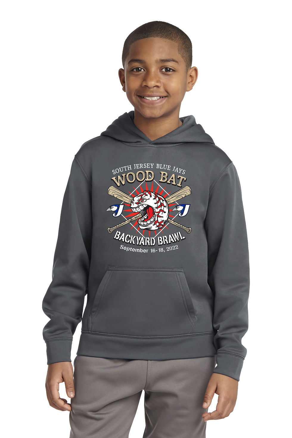 Thumbnail: Blue Jays Backyard Brawl Kids DriFit Hooded Sweatshirt