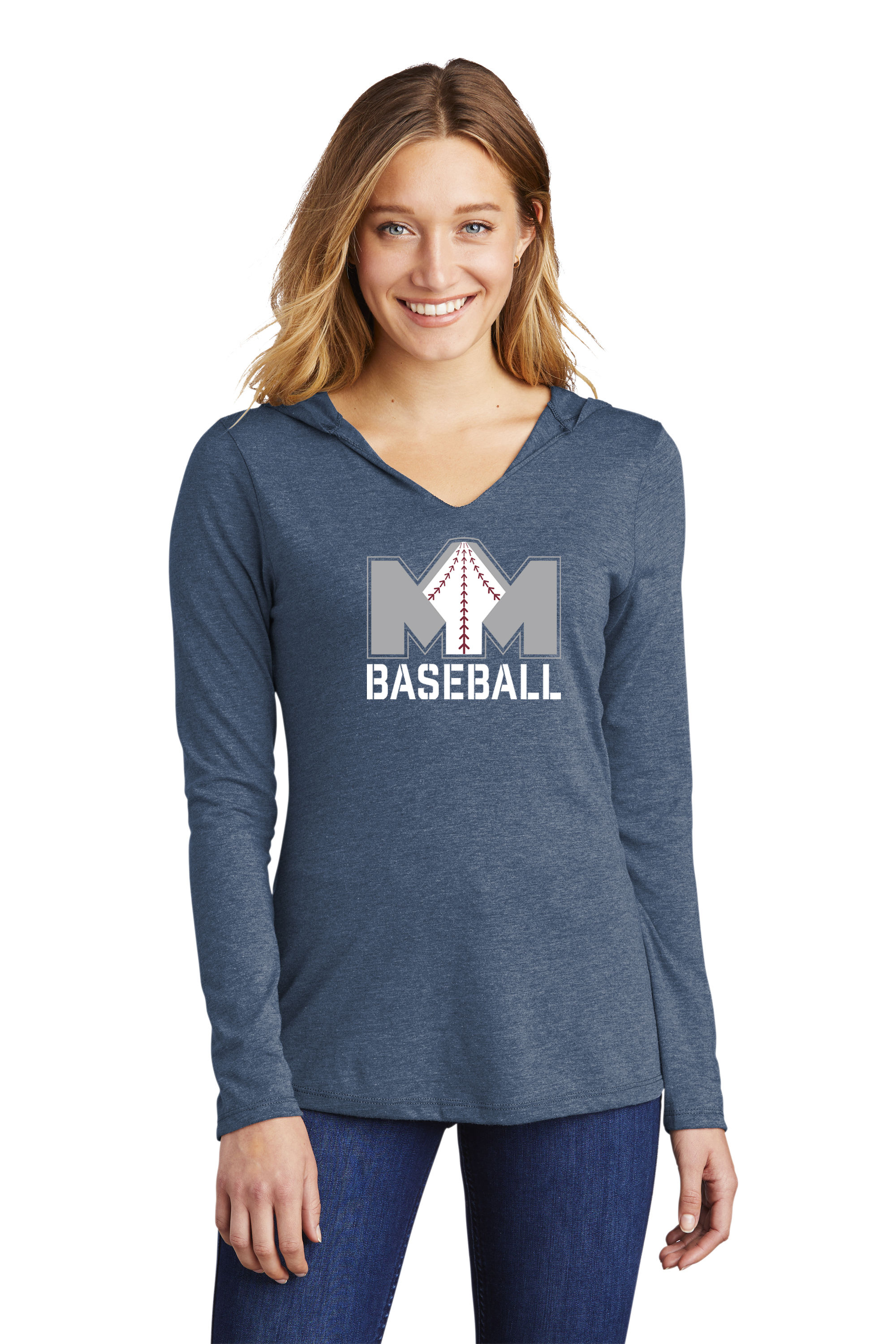 Main St Baseball Club District® Women's Perfect Tri® Long Sleeve Hoodie