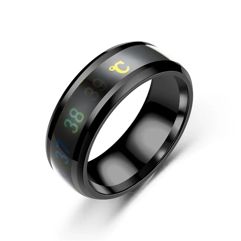 Thumbnail: Temperature Ring Titanium Steel Mood Emotion Feeling Intelligent Temperature