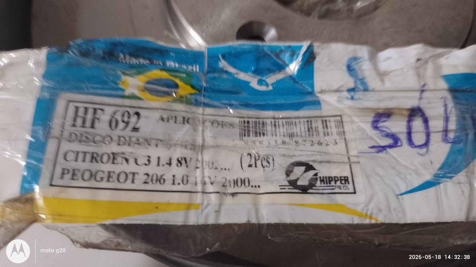 Miniatura: HF 692 par disco de freio dianteiro sólido aplicações Citroen c3 1.4 8v 2002 Peu
