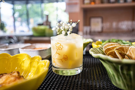 alcoholic drink on a top of a bar 