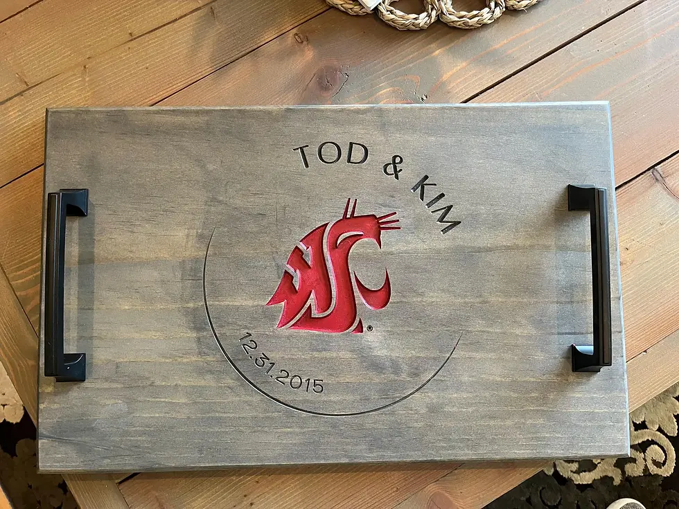 Thumbnail: Personalized licensed Washington State University Charcuterie Board/Serving tray