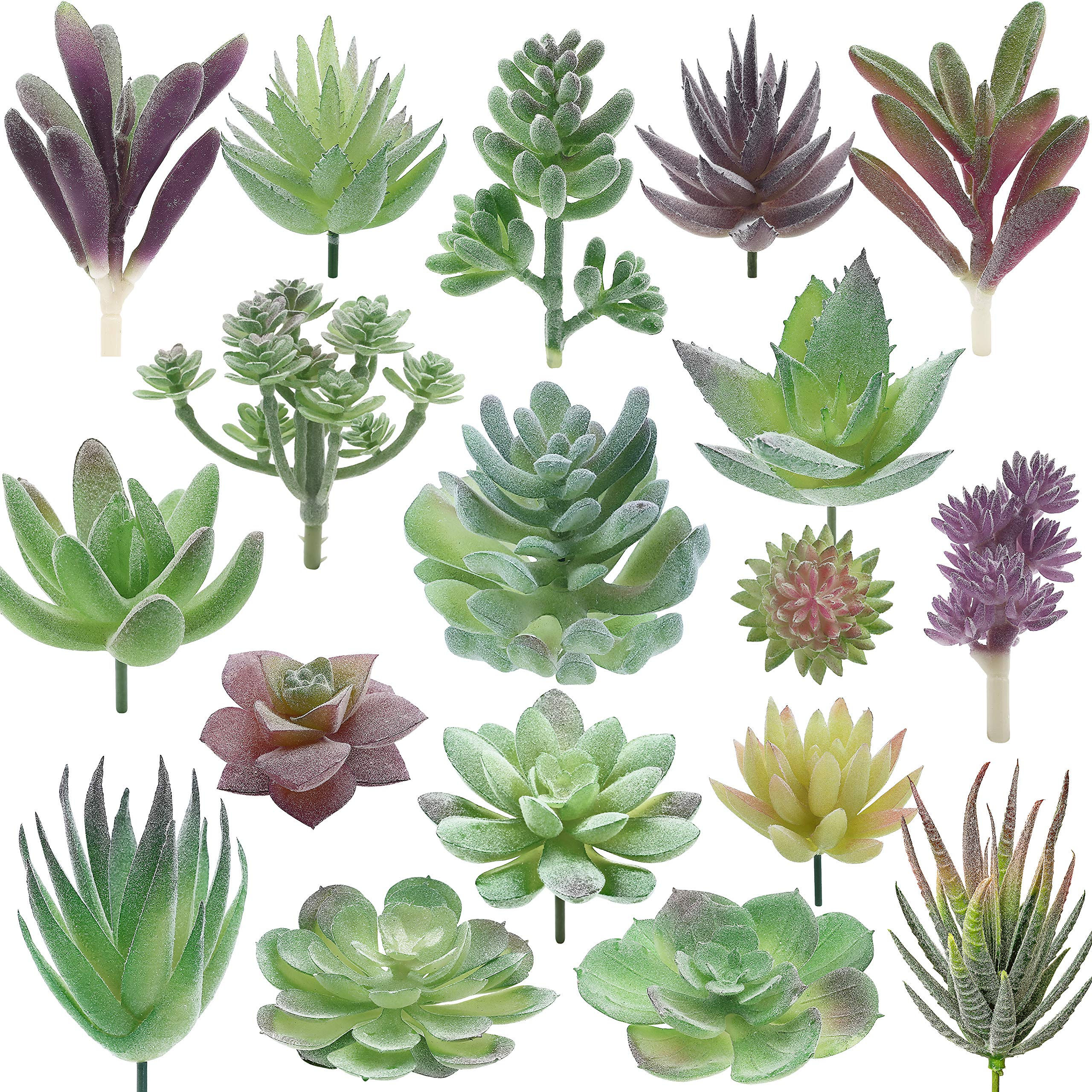 miltonson Artificial Succulent Plants - 18 Pack - Premium Fake Plants - Double F
