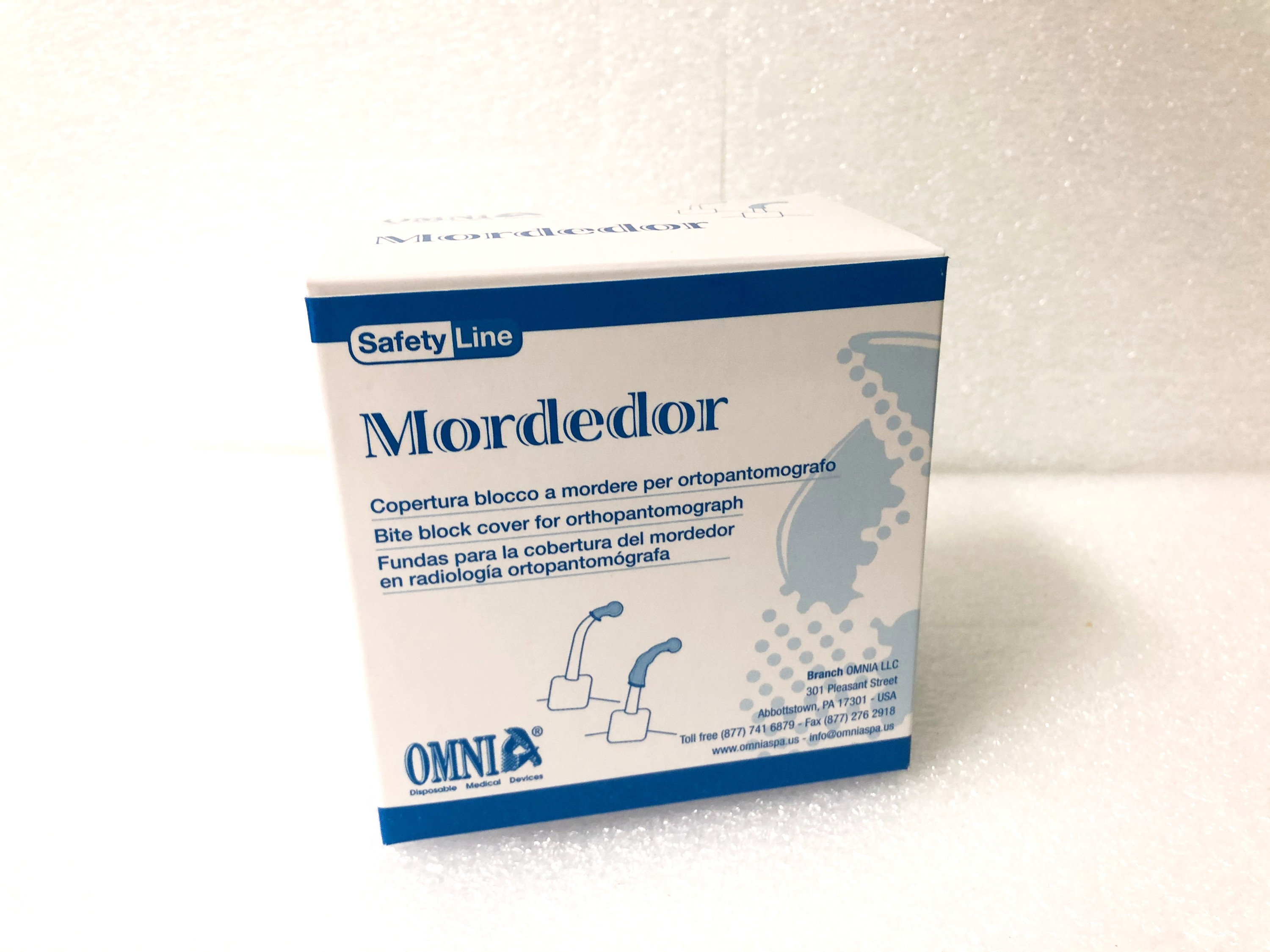 Copertura blocco a mordere per ortopantomografo 4X6 cm LDPE trasparente
