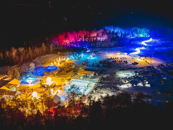 An aerial view of the Forest of Light trail at Sandhill Nursery