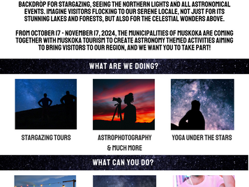 Showcase your out-of-this-world activities and products this fall for free with Explore Huntsville/Muskoka Tourism!